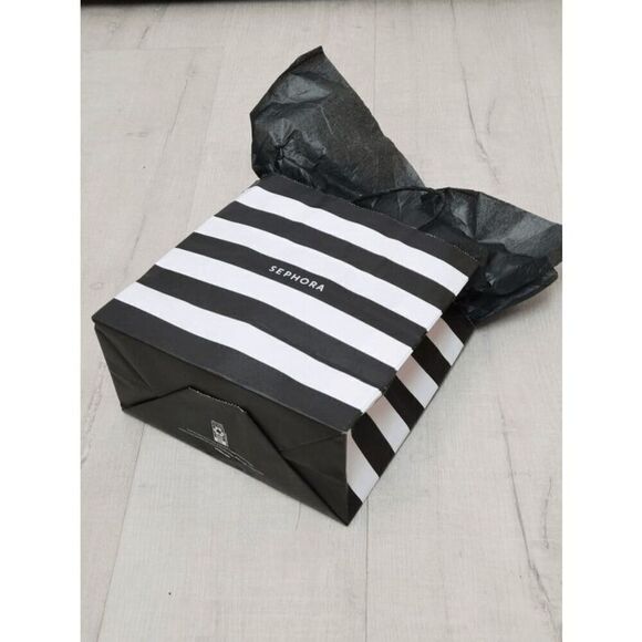🖤🤍 SEPHORA Empty Black White Striped Paper Shopping Gift Bag with Tissues - Picture 9 of 9